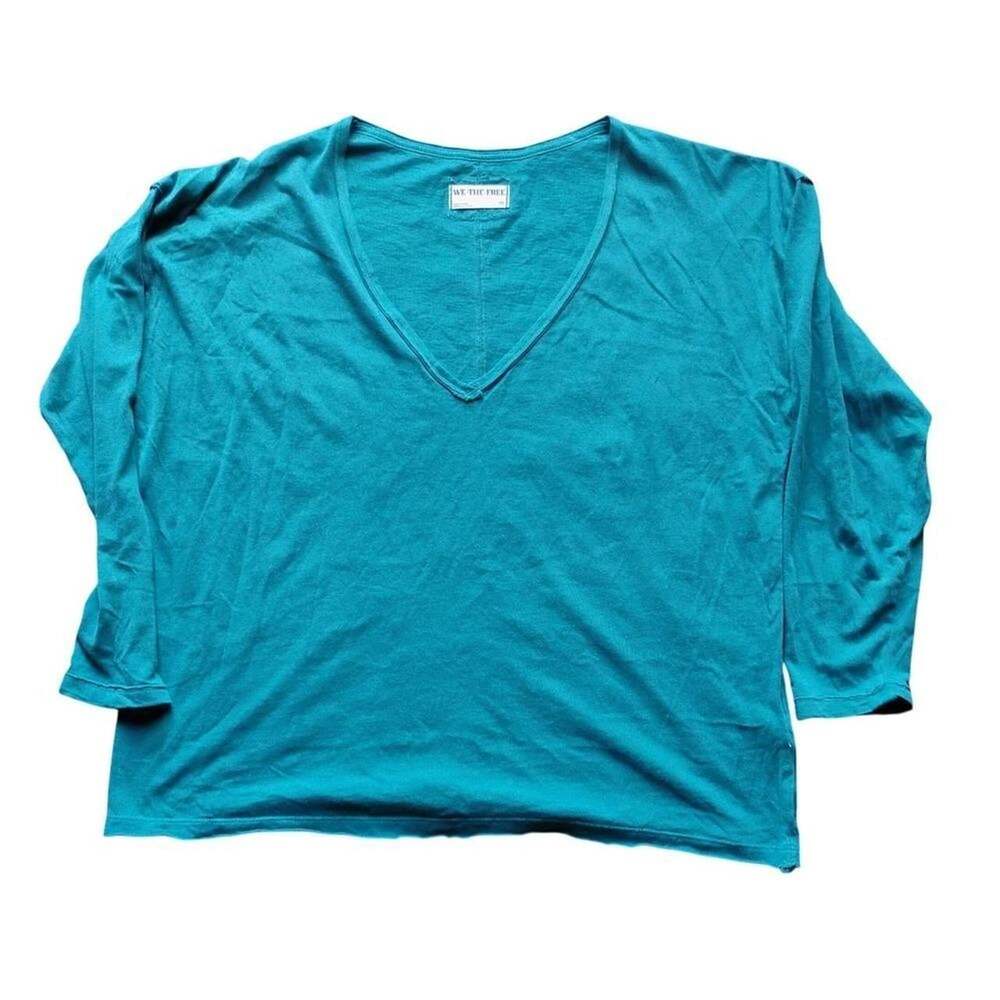 Free People Women's Blue T-shirt